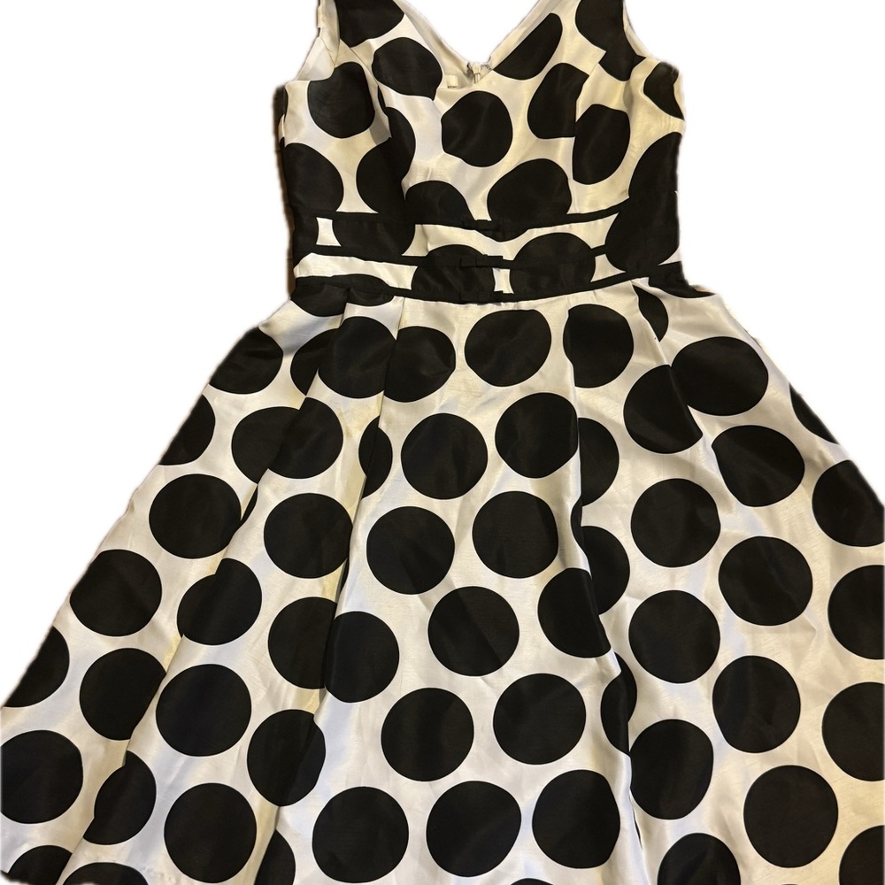 Dress Barn Black and White Polka Dot Formal Dress